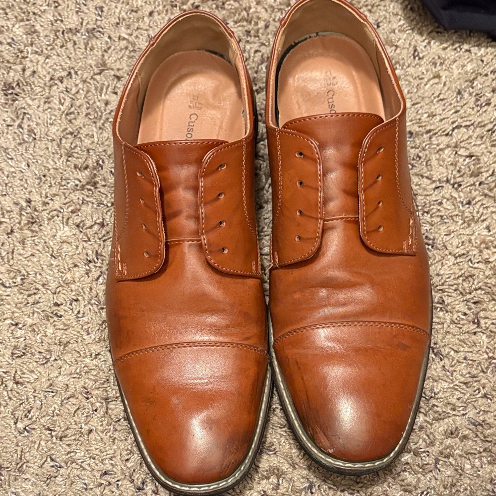 Elegant Tan Leather Men's Oxfords